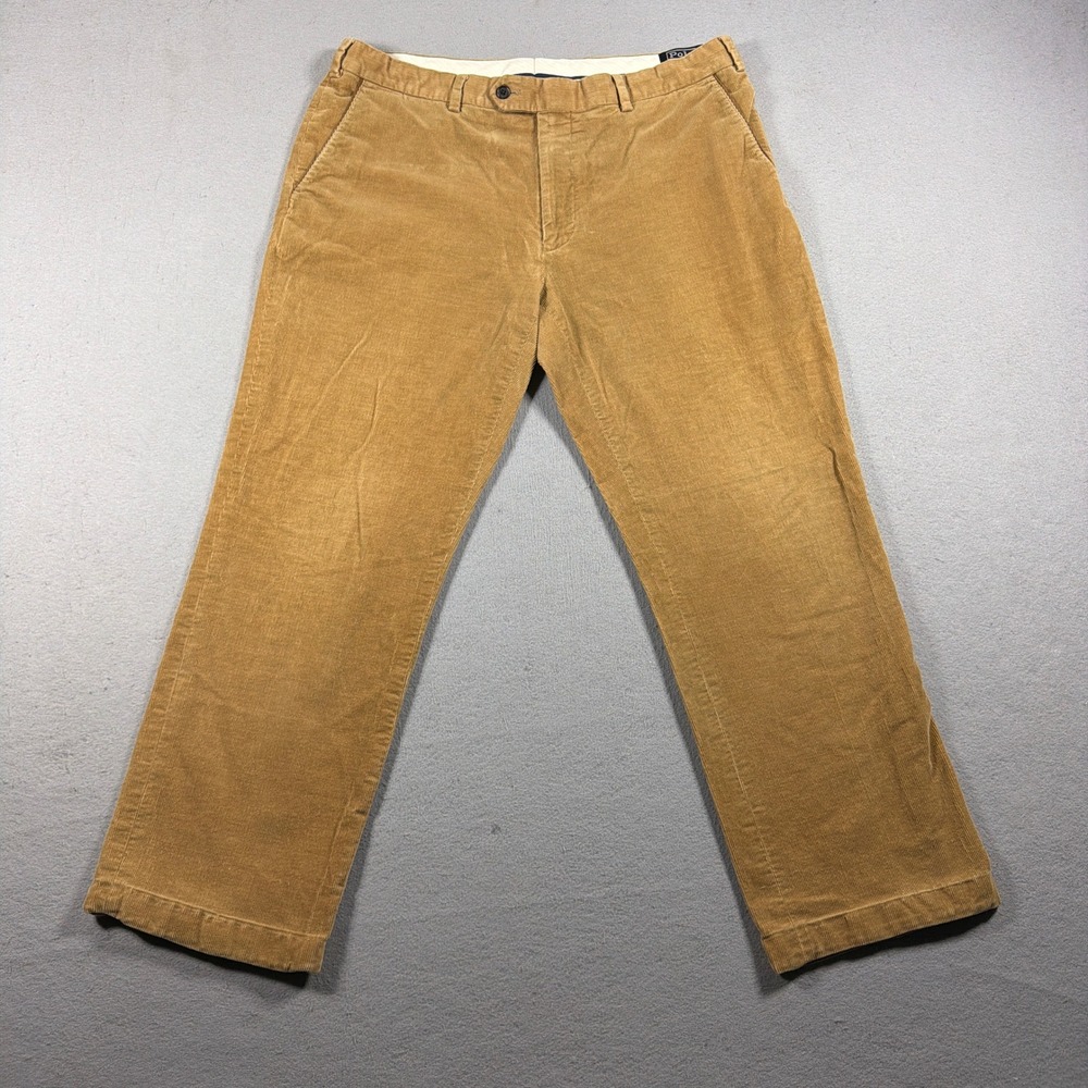 Polo Ralph Lauren Corduroy Pants Men 38/32 Straight Tan Brown Trousers Preppy